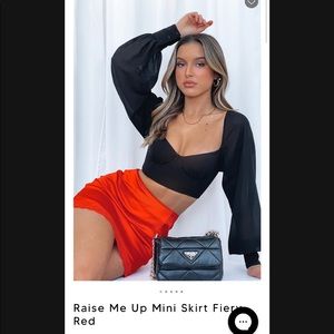 White Fox Boutique, Raise Me Up Mini Skirt Fiery Red, Medium